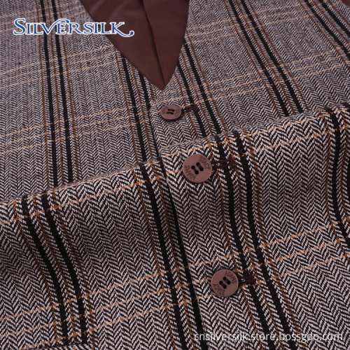 Mode Vintage Plaid Waistcoat Custom Vest för kostym
